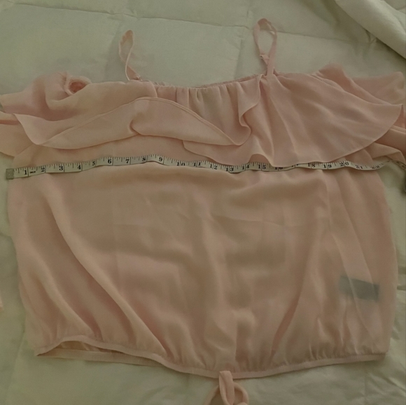 NWT Women's Light Pink Off-The-Shoulder Blouse - Picture 7 of 7